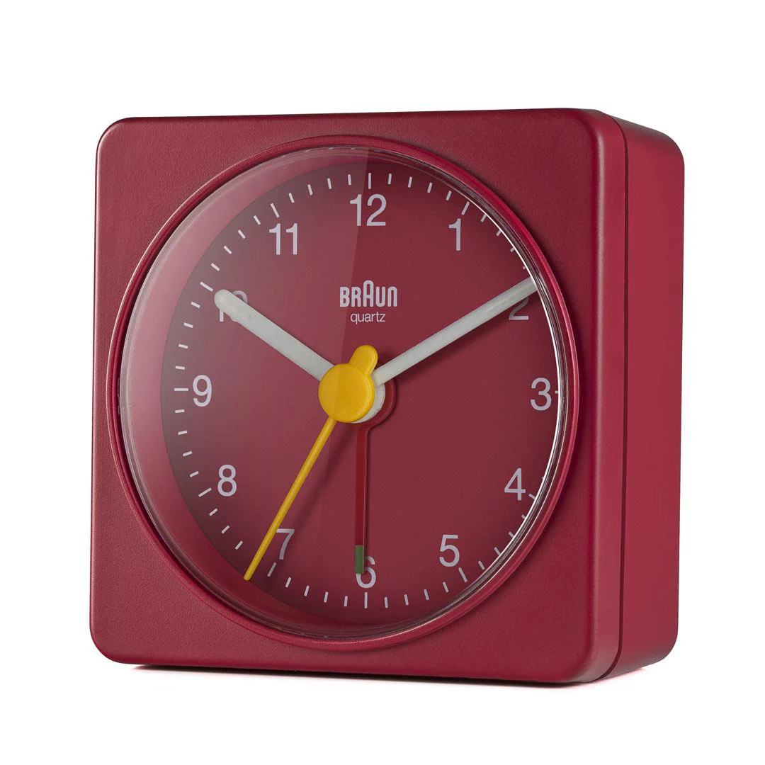 BC02 Braun classic travel analogue alarm clock - red - Image 3