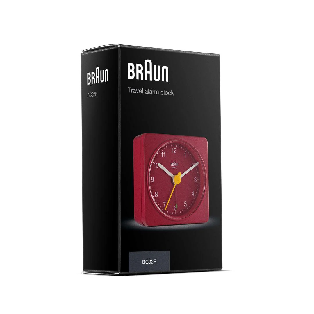 BC02 Braun classic travel analogue alarm clock - red - Image 6