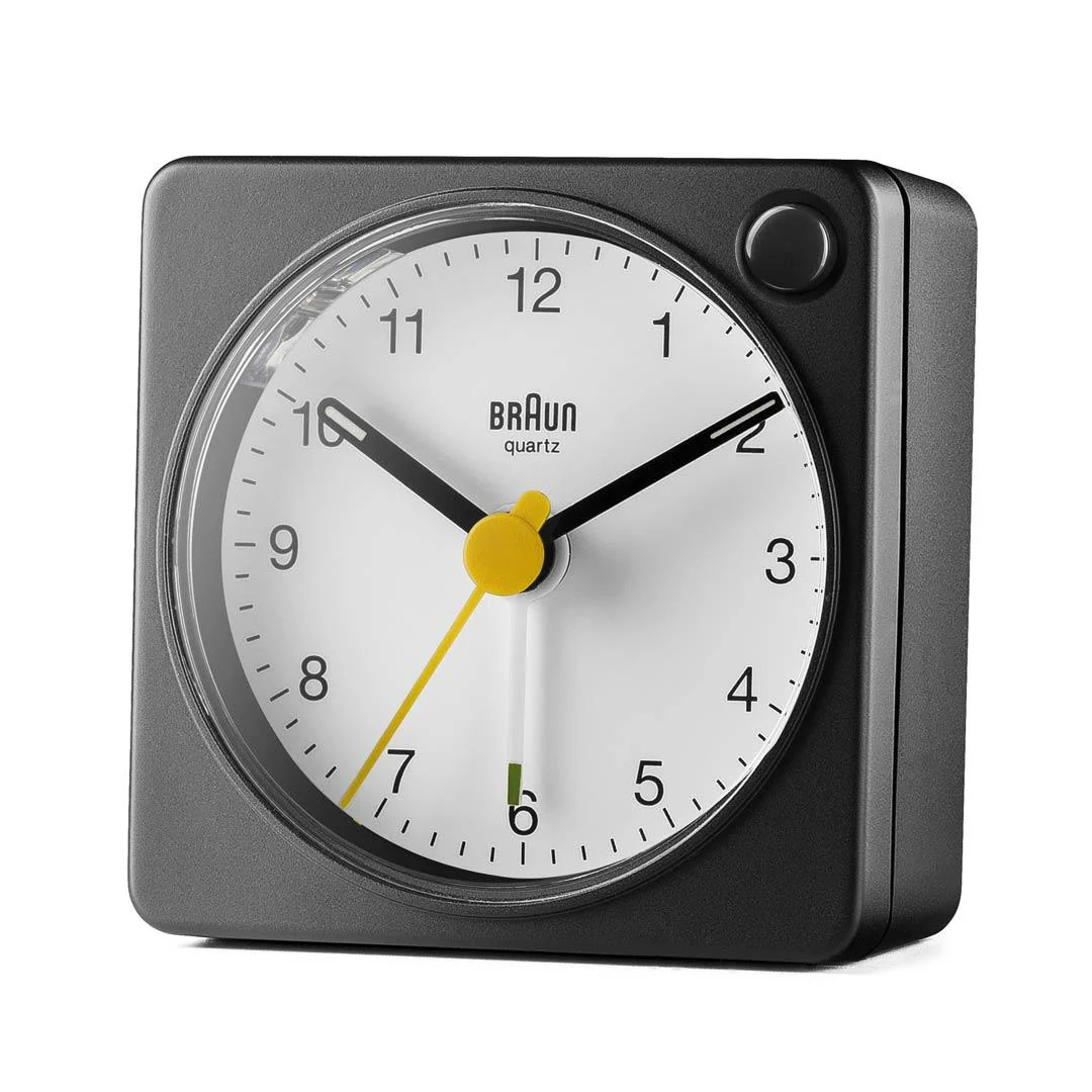 BC02X Braun classic analogue travel alarm clock - black & white - Image 4