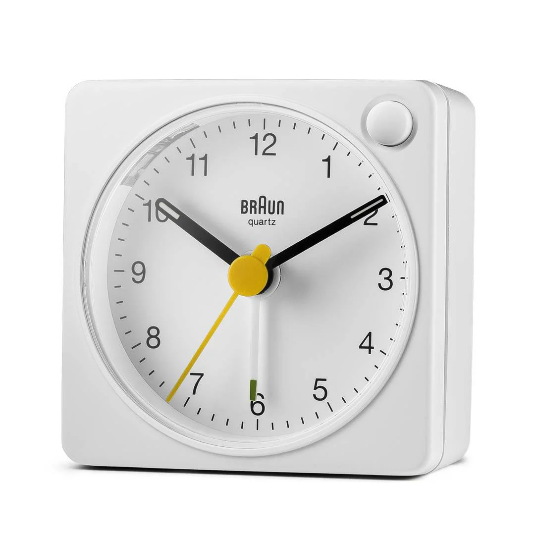 BC02X Braun classic analogue travel alarm clock - white - Image 4