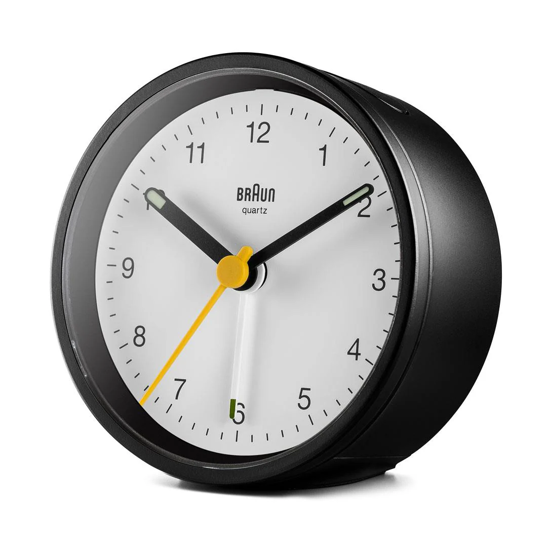 BC12 Braun classic analogue alarm clock - black & white - Image 4