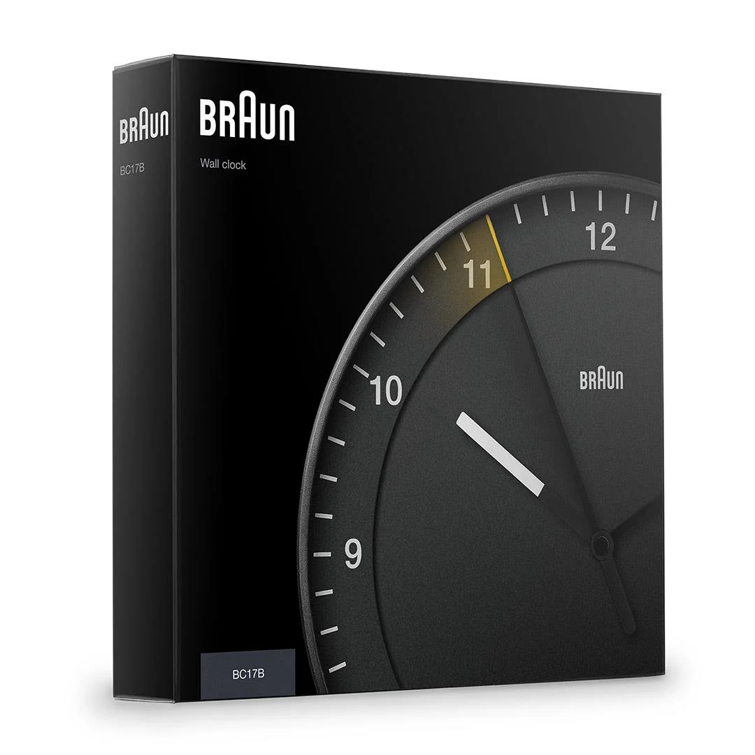BC17 Braun classic large analogue wall clock - black - Image 6