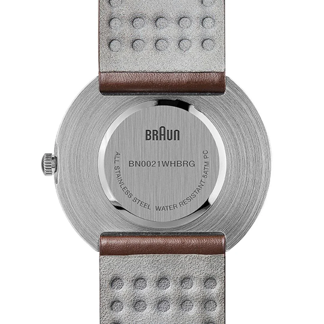 BN0021 Braun gents classic watch - white dial and brown leather strap - Image 6