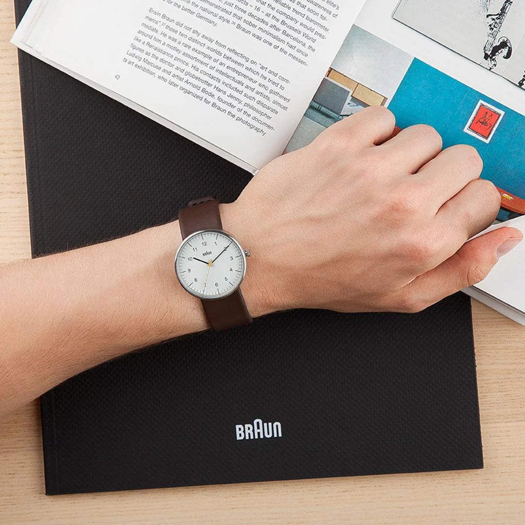 BN0021 Braun gents classic watch - white dial and brown leather strap - Image 8