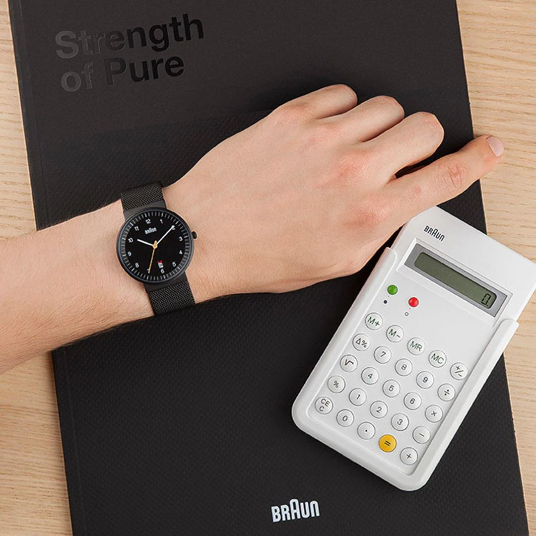 BN0032 Braun gents classic watch - black dial and black mesh bracelet - Image 8