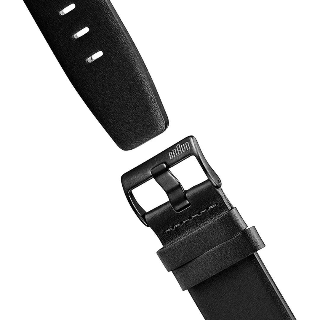 BN0172 Braun gents classic watch - black dial and black leather strap - Image 6