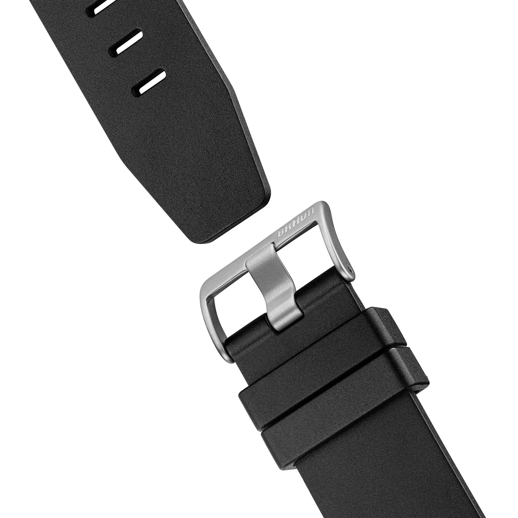 BN0278 Braun gents automatic watch - black dial and black rubber strap - Image 7