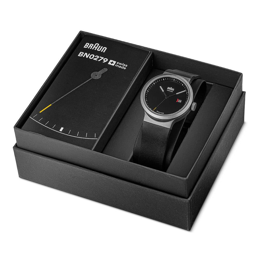BN0279 Braun Swiss made automatic watch black dial and black rubber strap - limited edition - Image 9