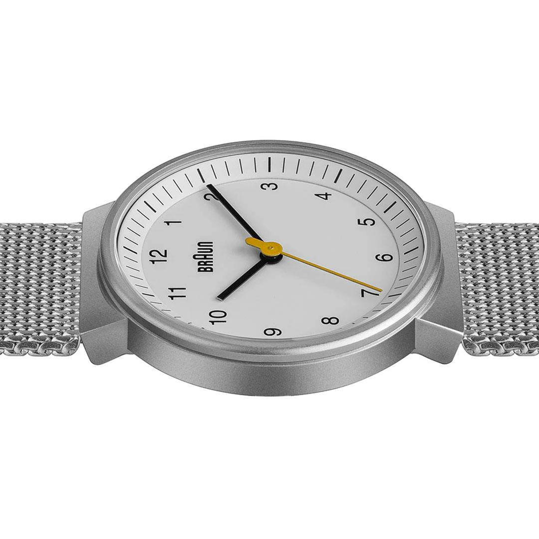 BN0031 Braun ladies classic watch - white dial and silver mesh bracelet - Image 3