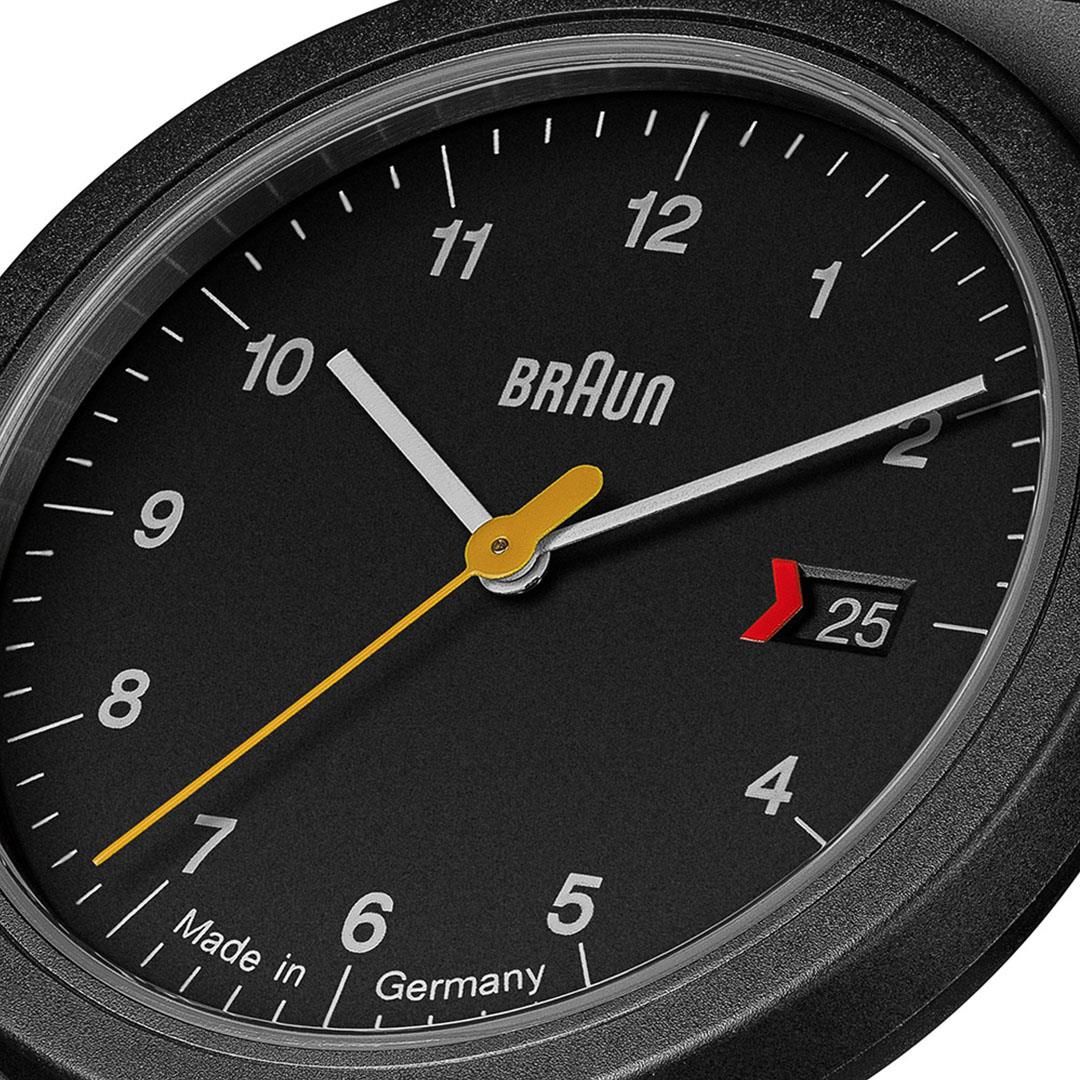 AW10 Braun gents EVO classic watch - black dial and black leather strap - Image 5