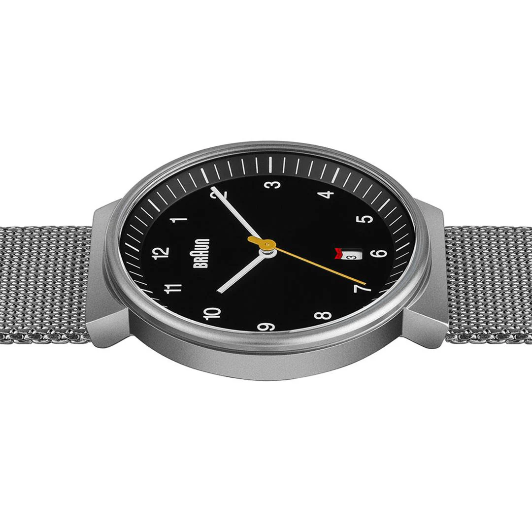 BN0032 Braun gents classic watch - black dial and silver mesh bracelet - Image 3