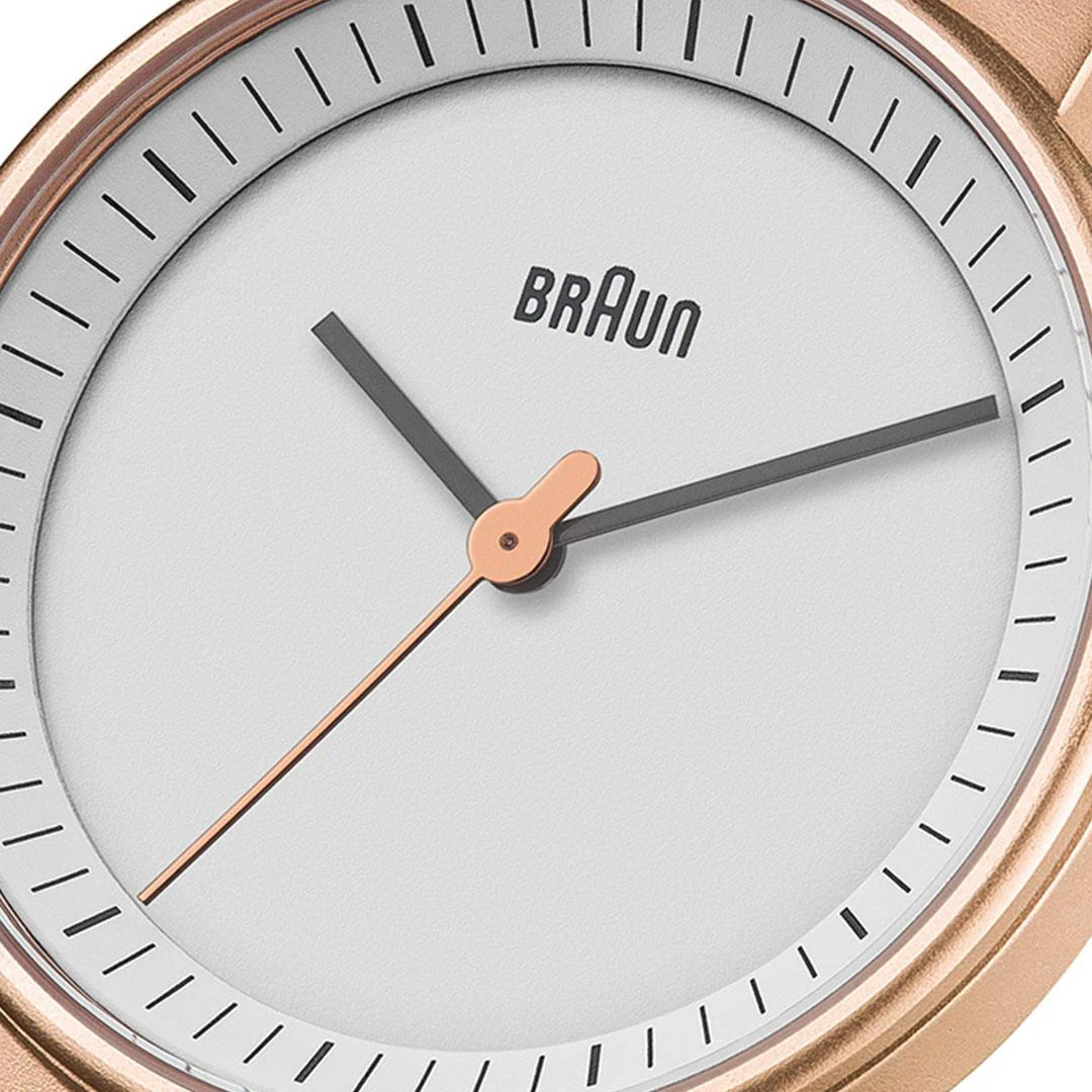 BN0031 Braun ladies classic watch - black dial and rose gold mesh bracelet - Image 5
