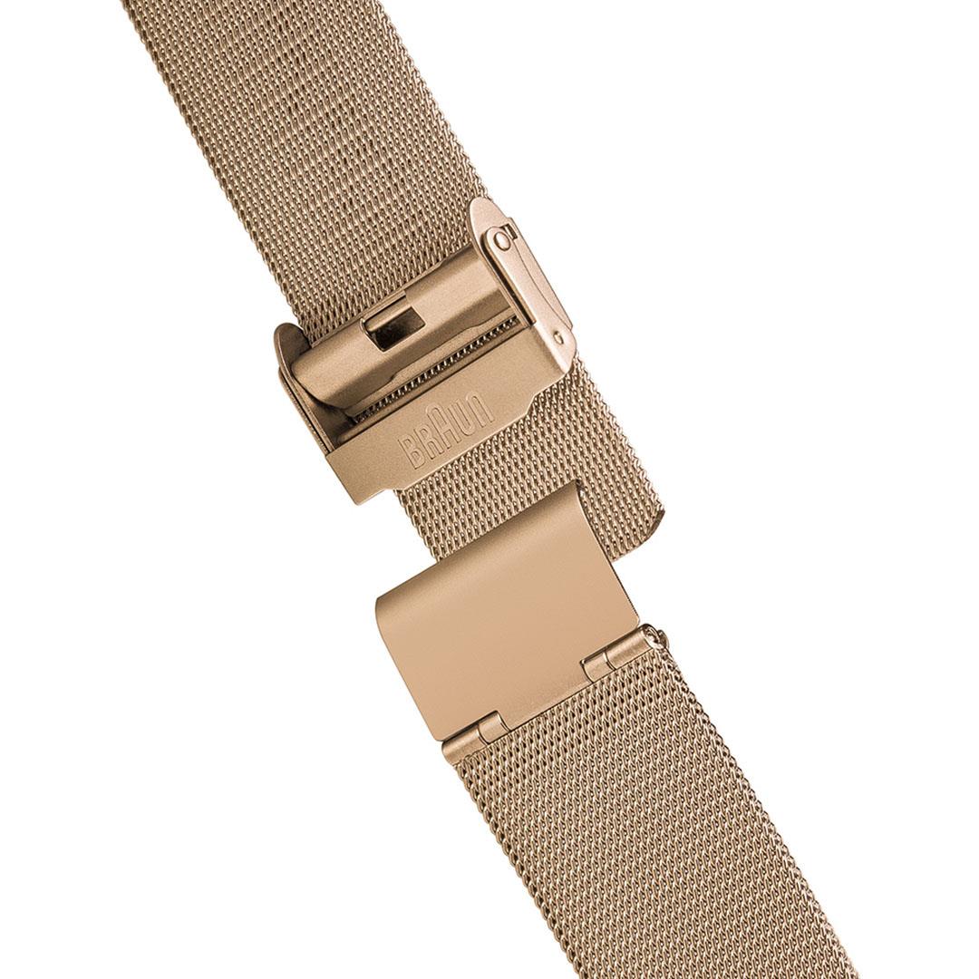 BN0031 Braun ladies classic watch - black dial and rose gold mesh bracelet - Image 7